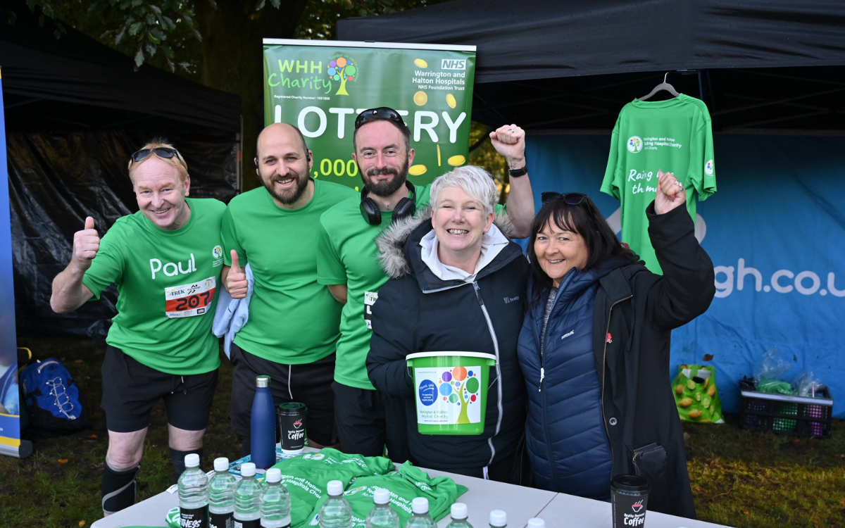1.	Paul James (volunteer at WHH), Ashley Lewis (outpatients service manager at WHH), Mike Gittins (director at Illuminate Podcast Studio) Helen Higginson (head of fundraising at WHH), and Jane Breeze (charity administrator, WHH).